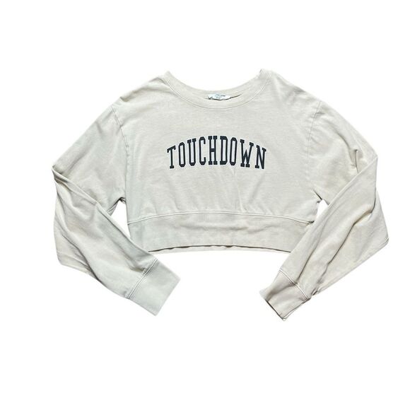 DOUBLE ZERO Touchdown Cropped Sweatshirt Size Medium - Picture 1 of 4